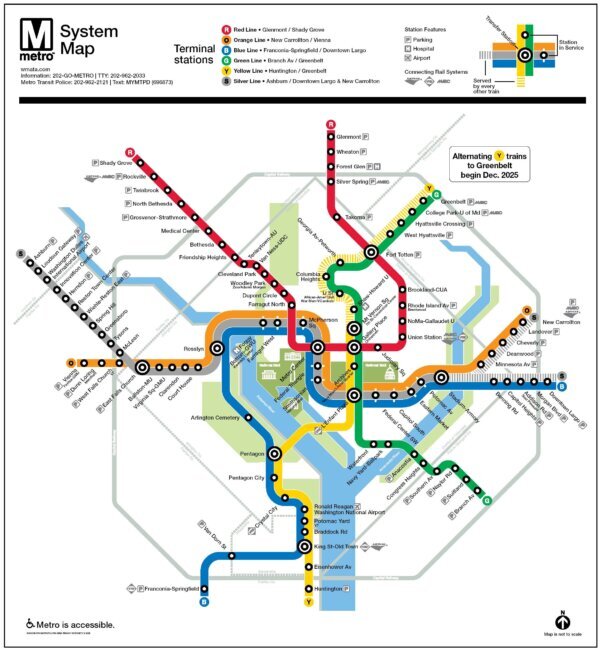 Metro unveils new Metrorail map to reflect upcoming 2025 changes to the Silver and Yellow train lines.