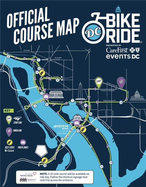 D.C. bike ride map