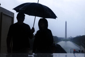 Rain in Washington DC from Tropical Storm Debby