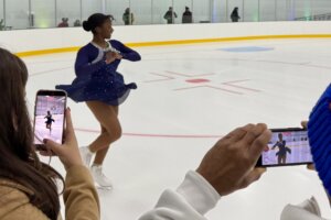 Woman ice skating at Fort Dupont Ice Arena