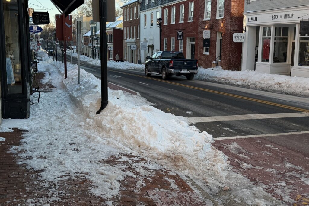 Snowcrete along roadway