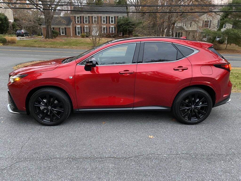 It's painted a stunning, bright metallic red color.