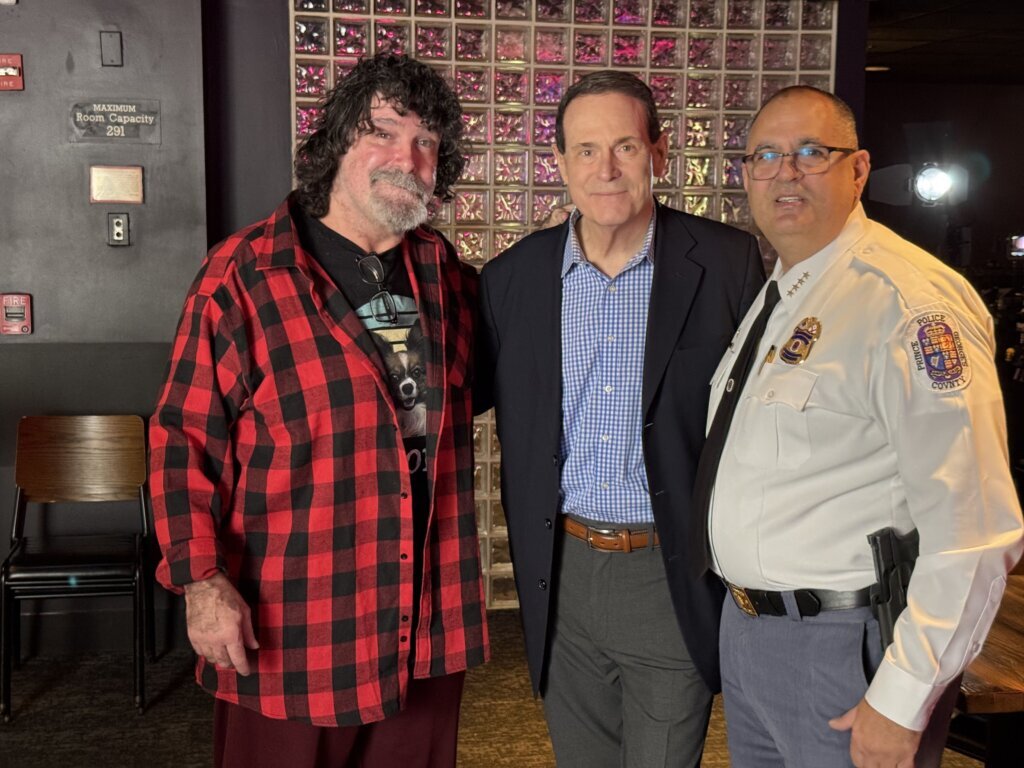 Mick Foley, Brian Fischer and Prince George's County Police Chief George Nader