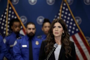 DHS Secretary Noem Holds Press Conference In Miami