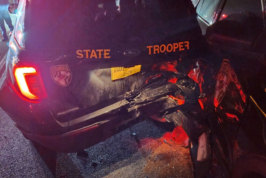 Damaged State Troper vehicle