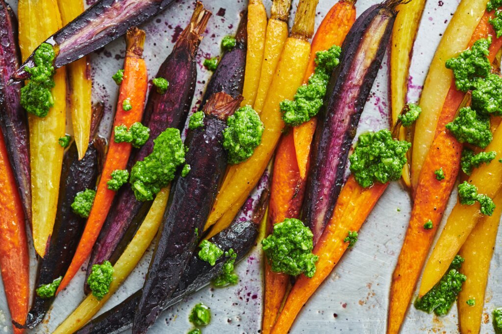 Food Easter Roasted Carrots Pesto