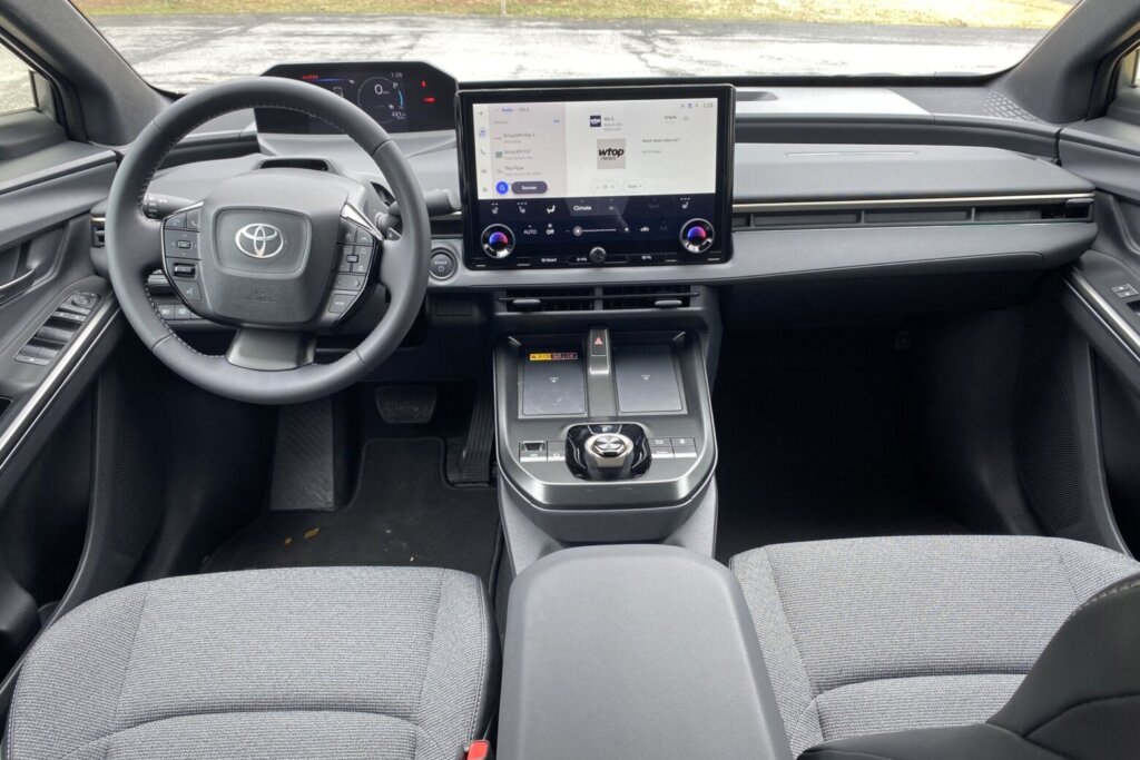 Toyota’s large, intuitive center display is easy to navigate for music, maps and settings.