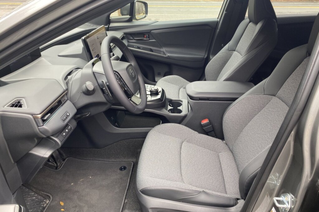 The bZ shines when it comes to interior usability, though. It offers two wireless phone chargers — one for the driver and one for the passenger.