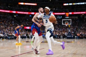 CORRECTION Timberwolves Nuggets Basketball