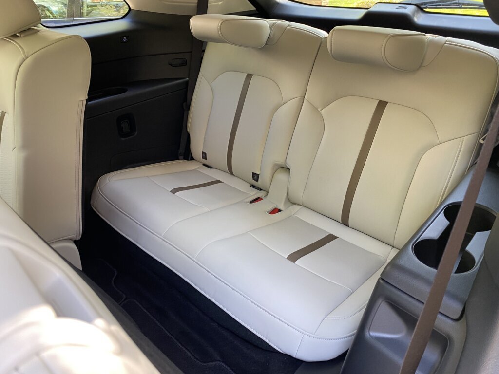 Inside the CX-90 is a usable trunk space even with the third row up. (WTOP/John Aaron)