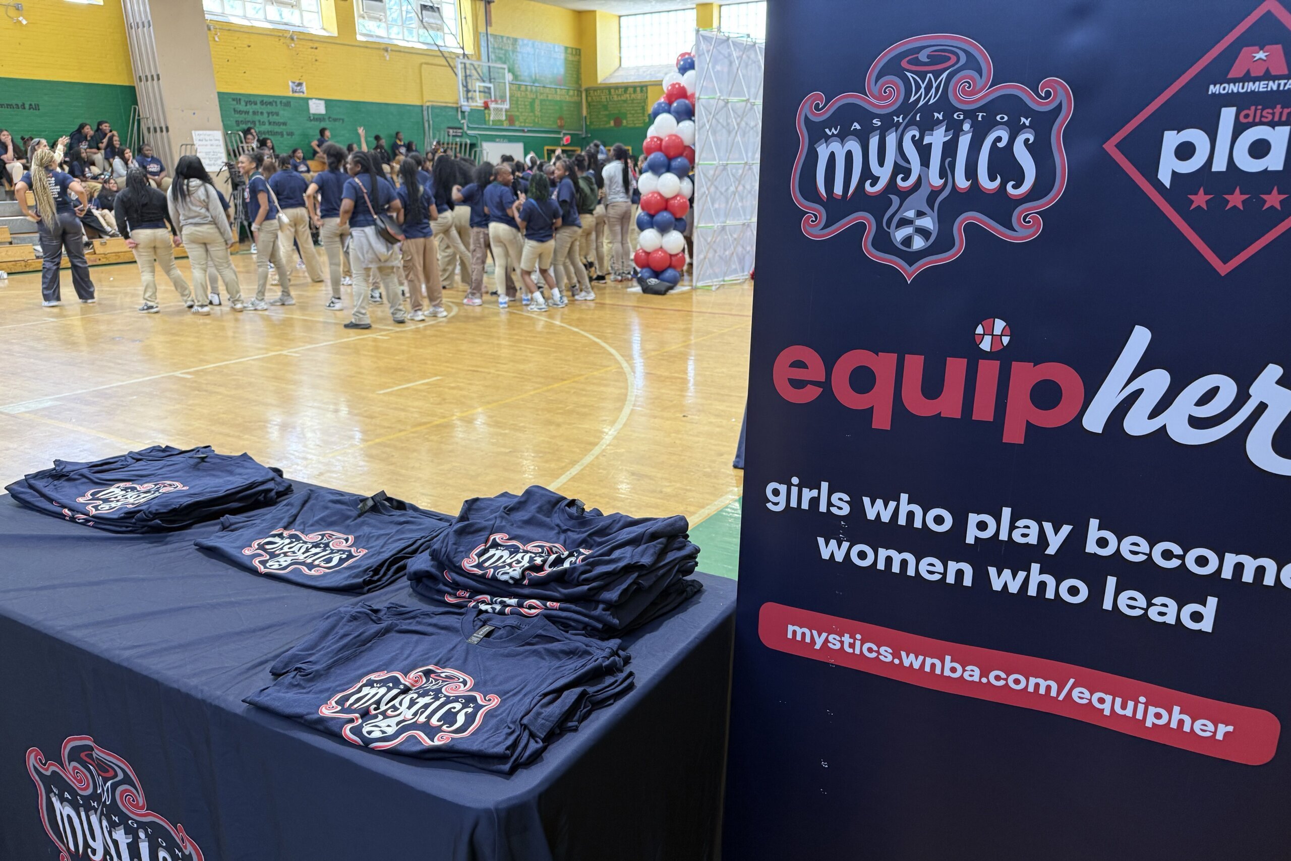 EquipHer sports bra giveaway at Hart Middle School