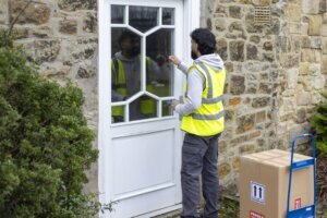 Knocking On The Door With A Parcel