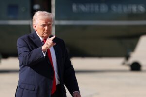 President Trump Departs Washington Enroute To Miami, Florida