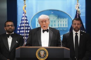 President Trump Makes a Statement From White House After Possible Shooting At WHCA Dinner