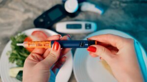Diabetic,Devices, ,Glucometer,,Lancet,And,Insulin.,Piece,Of,Cake
