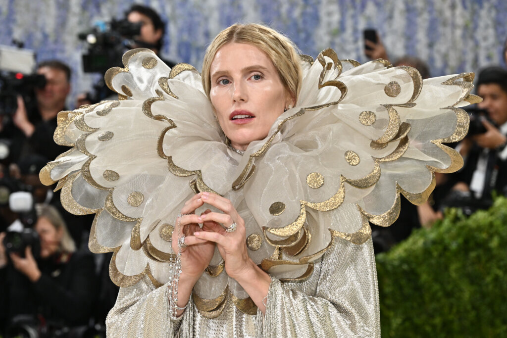 Dree Hemingway arrives at The Metropolitan Museum of Art's Costume Institute benefit gala celebrating the opening of the "Costume Art" exhibition on Monday, May 4, 2026, in New York. (Photo by Evan Agostini/Invision/AP)