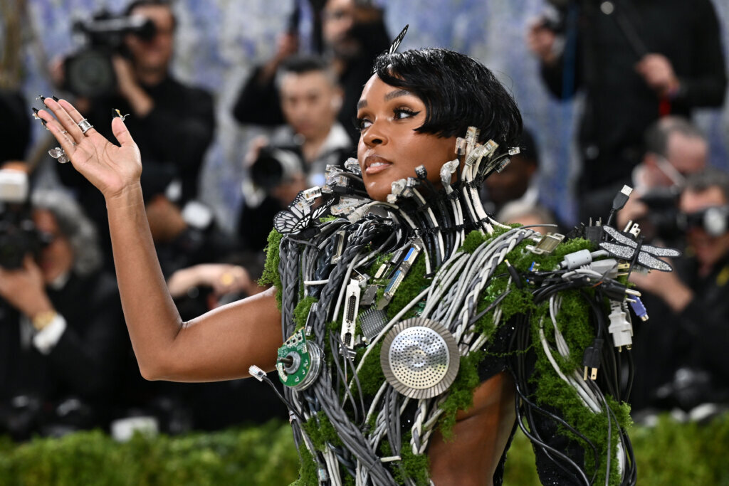 Janelle Monae arrives at The Metropolitan Museum of Art's Costume Institute benefit gala celebrating the opening of the "Costume Art" exhibition on Monday, May 4, 2026, in New York. (Photo by Evan Agostini/Invision/AP)