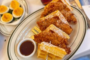 Food Mothers Day Chicken and Waffles