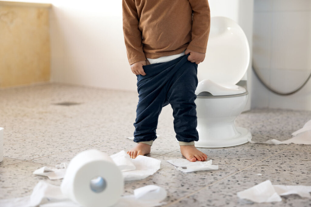 Children's toilet in a bathroom