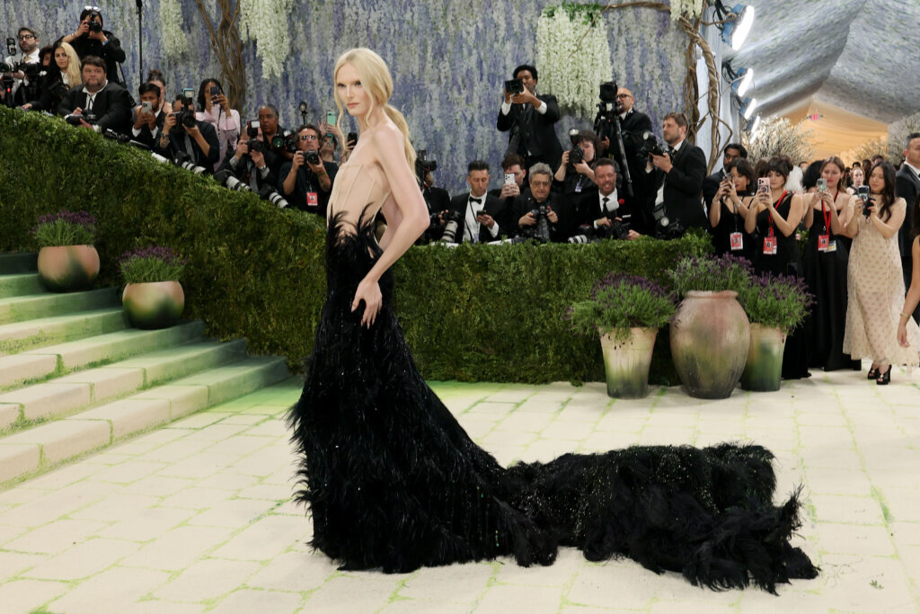 NEW YORK, NEW YORK - MAY 04: (EDITOR'S NOTE: Image contains partial nudity.) Alex Consani attends the 2026 Met Gala celebrating "Costume Art" at the Metropolitan Museum of Art on May 04, 2026 in New York City. (Photo by Mike Coppola/Getty Images)