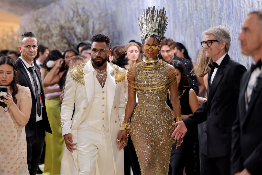 NEW YORK, NEW YORK - MAY 04: (L-R) Russell Wilson and Ciara attend the 2026 Met Gala celebrating "Costume Art" at the Metropolitan Museum of Art on May 04, 2026 in New York City. (Photo by Mike Coppola/Getty Images)