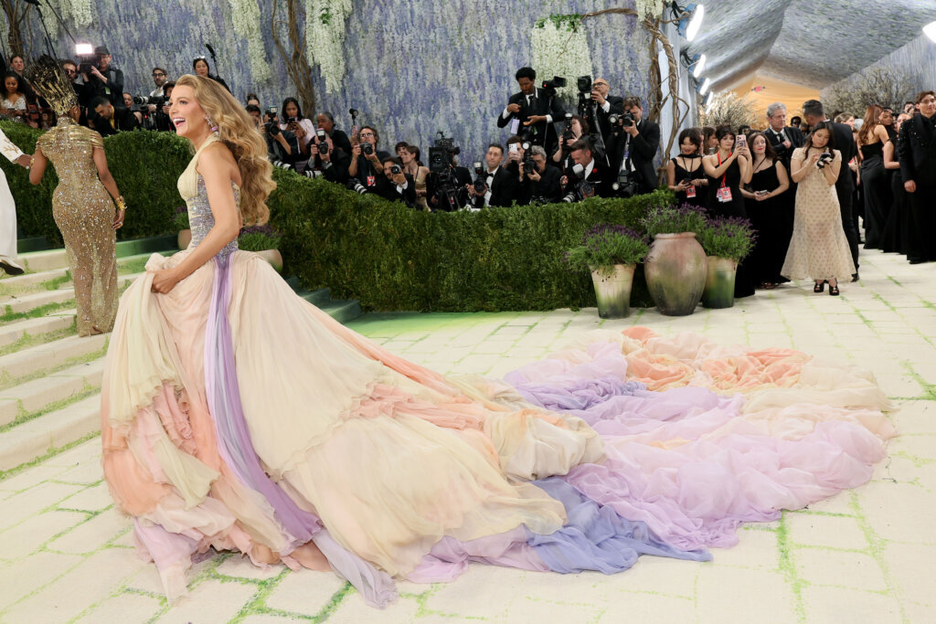 NEW YORK, NEW YORK - MAY 04: Blake Lively attends the 2026 Met Gala celebrating "Costume Art" at the Metropolitan Museum of Art on May 04, 2026 in New York City. (Photo by Mike Coppola/Getty Images)