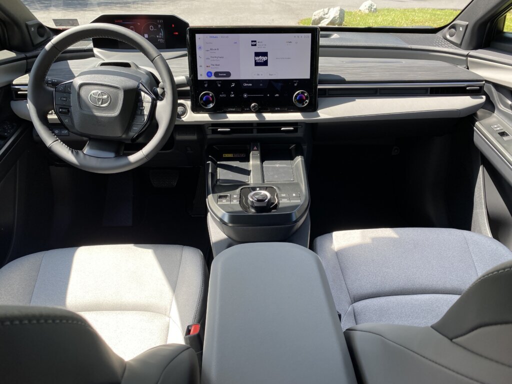 There are plenty of other pluses in the cabin, including dual wireless phone chargers up front. (WTOP/John Aaron)
