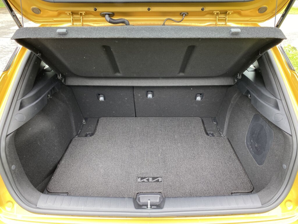 Kia bills this one as delivering class-leading rear headroom and legroom, and a rear hatch never hurts when it comes to hauling.