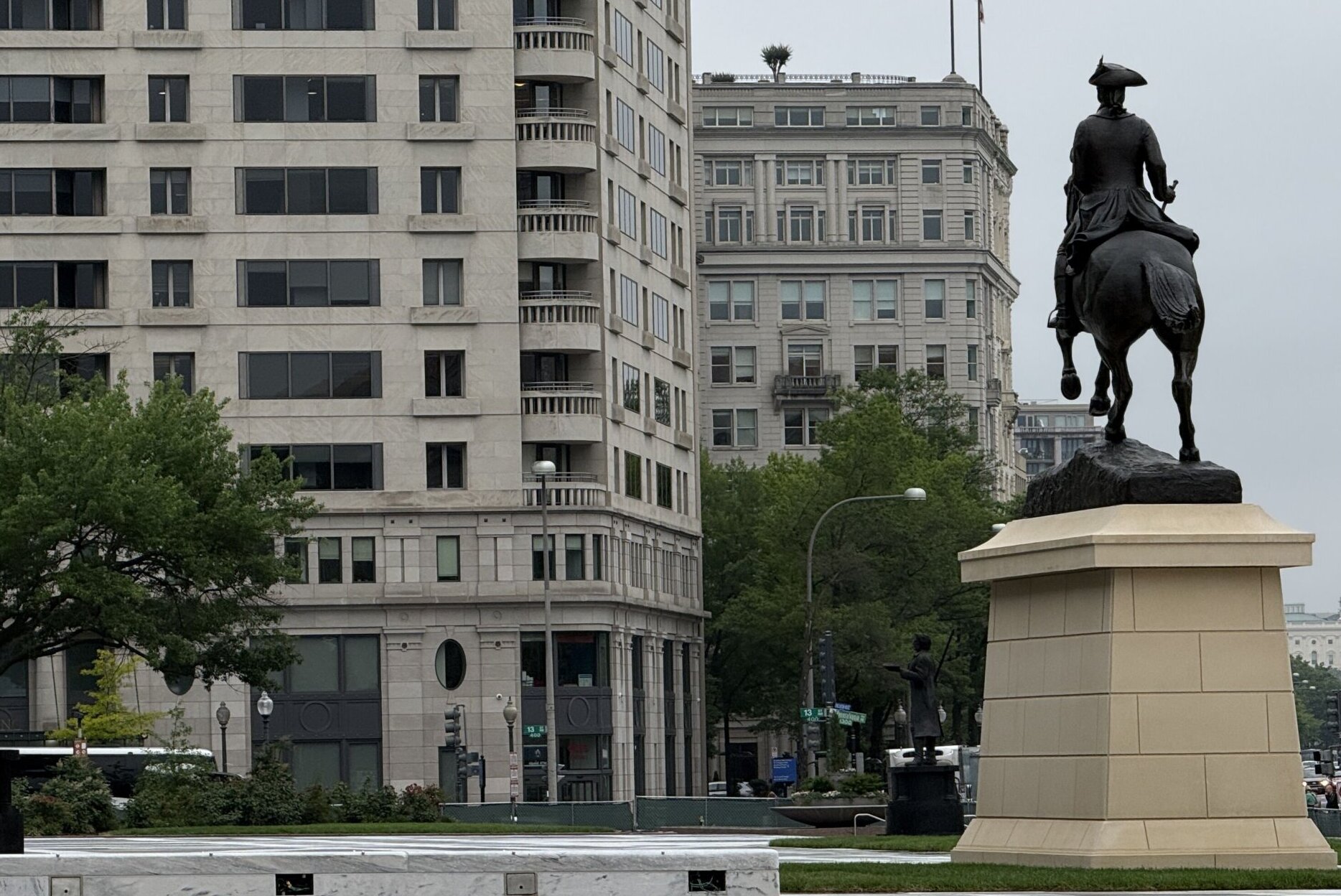 Statue on Freedom Plaza in D.C. of Caesar Rodney.