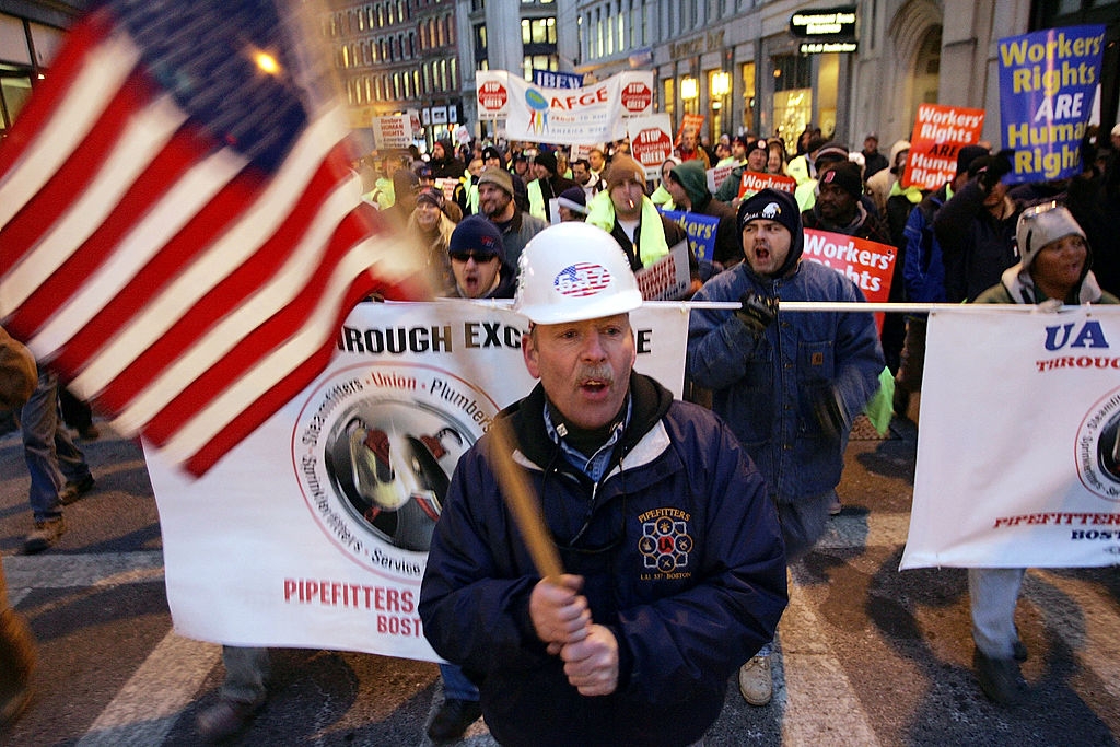 Workers March To Protest Employer Resitance To Unions