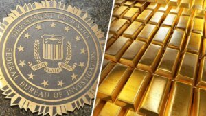 Department of Justice Seal and gold bars