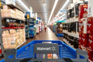Walmart,Cart,(first person,View),Moving,Down,An,Aisle.,Walmart,Inc.