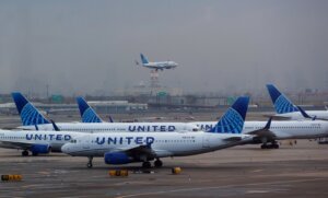 Airplanes at Newark Liberty International Airport in Newark, New Jersey
