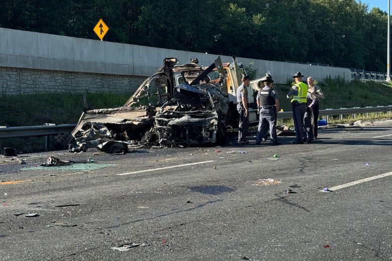 Vehicle caught fire