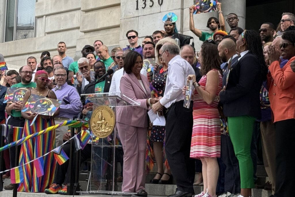Bowser pride flag ceremony